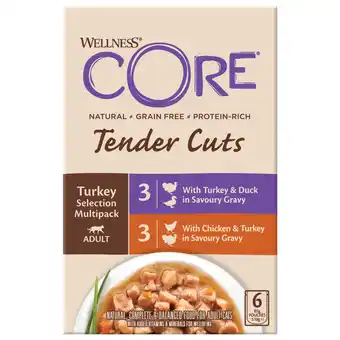 Pets Place Wellness Core Tender Cuts Turkey Selection - Kattenvoer - Kalkoen 6x85 g aanbieding