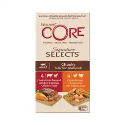 Pets Place Wellness Core Signature Selects Chunky Multi-Pack - Kattenvoer - Mix 8x79 g aanbieding
