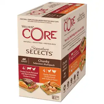 Pets Place Wellness Core Signature Selects Chunky Multi-Pack - Kattenvoer - Mix 8x79 g aanbieding