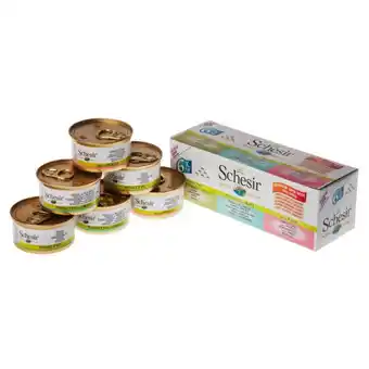 Pets Place Schesir Kat Multipack Blik - Kattenvoer - Tonijn Zeebrasem Kip 6x70 g aanbieding