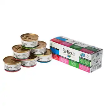 Pets Place Schesir Kat Multipack Blik - Kattenvoer - Tonijn Kip Garnaal 6x85 g aanbieding