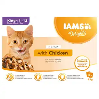 Pets Place Iams Delights Kitten In Saus - Multipack - Kattenvoer - Kip 12x85 g aanbieding