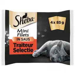 Pets Place Sheba Multi-Pack Mini Filets Traiteur Pouch - Kattenvoer - Vlees 4x85 g aanbieding