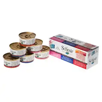 Pets Place Schesir Kat Multipack Blik - Kattenvoer - Tonijn Witvis Rund 6x85 g aanbieding