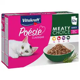 Pets Place Vitakraft Poesie Classique Multipack Meatysauce - Kattenvoer - Kip Eend Wild 12x85 g aanbieding