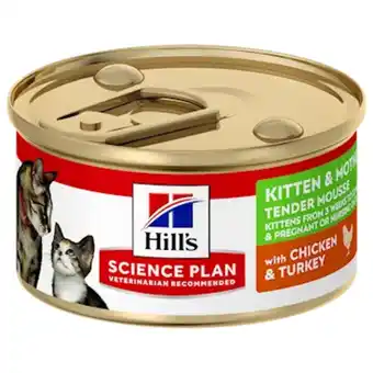 Pets Place Hill's Feline Kitten & Mother Tender Mousse - Kattenvoer - Kip Kalkoen 24x85 g aanbieding