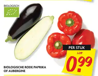 Dekamarkt Biologische Rode paprika of aubergine aanbieding