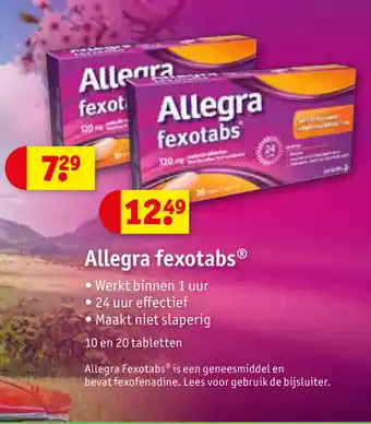 Kruidvat Allegra Fexotabs 10 tabs aanbieding