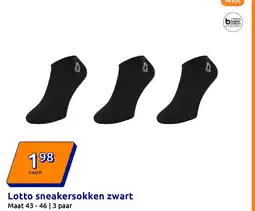 Action Lotto sneakersokken zwart aanbieding