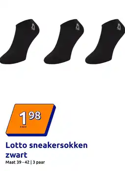 Action Lotto sneakersokken zwart aanbieding