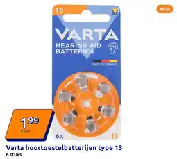 Action Varta hoortoestelbatterijen type 13 aanbieding