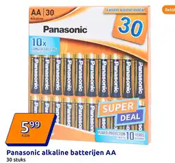 Action Panasonic alkaline batterijen AA aanbieding