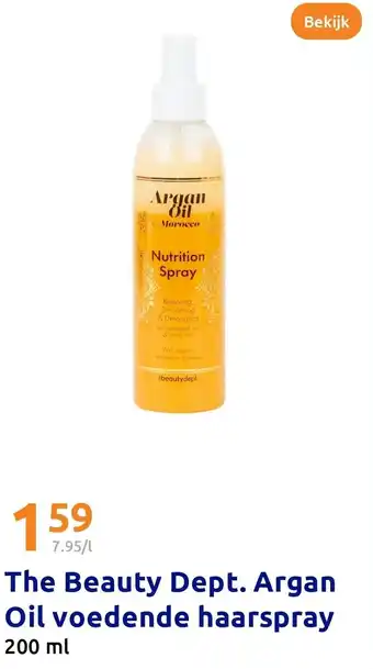 Action The Beauty Dept. Argan Oil voedende haarspray aanbieding