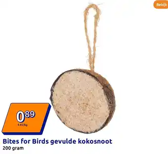 Action Bites for Birds gevulde kokosnoot aanbieding