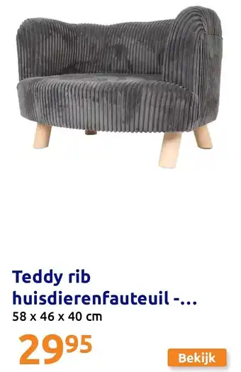 Action Teddy rib huisdierenfauteuil aanbieding