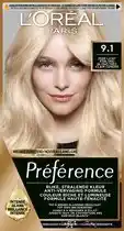 Bol.com L'Oréal Paris Préférence Zeer Licht Asblond 9 - Permanente Haarkleuring aanbieding