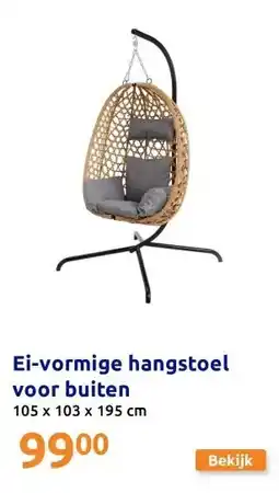 Action Ei-vormige hangstoel voor buiten aanbieding