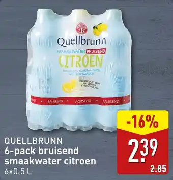 ALDI Quellbrunn 6 pack bruisend smaakwater citroen aanbieding