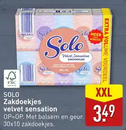 ALDI Solo Zakdoekjes velvet sensation aanbieding