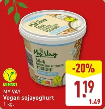 ALDI My Vay Vegan sojayoghurt aanbieding