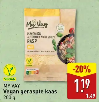 ALDI My Vay Vegan geraspte kaas aanbieding