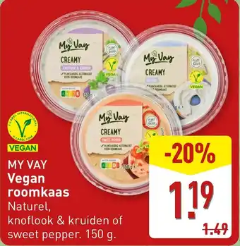 ALDI My Vay Vegan roomkaas aanbieding