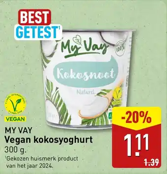 ALDI My Vay Vegan kokosyoghurt aanbieding