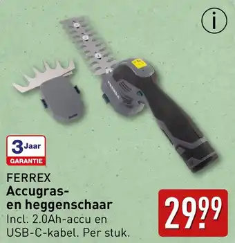 ALDI Ferrex Accugras en heggenschaar aanbieding