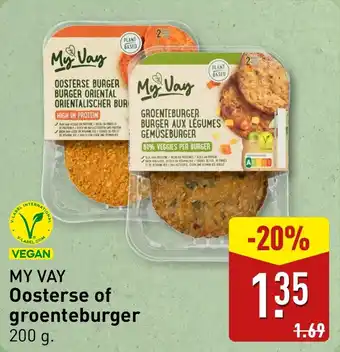 ALDI My Vay Oosterse of groenteburger aanbieding