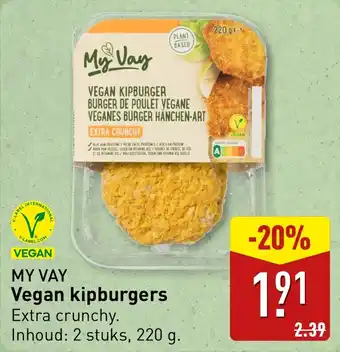 ALDI My Vay Vegan kipburgers aanbieding