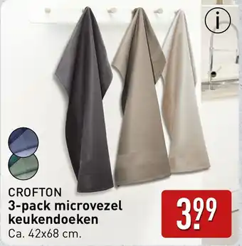 ALDI Crofton 3 pack microvezel keukendoeken aanbieding