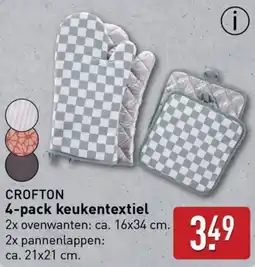 ALDI Crofton 4 pack keukentextiel aanbieding