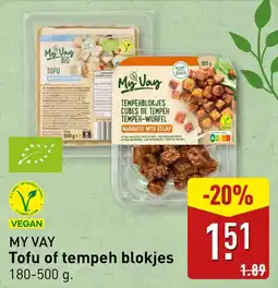 ALDI My Vay Tofu of tempeh blokjes aanbieding