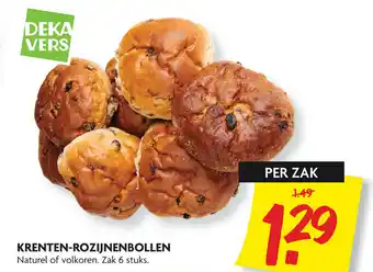 Dekamarkt Krenten-rozijnenbollen 6st aanbieding