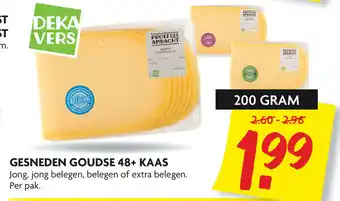 Dekamarkt Gesneden Goudse 48+kaas 200g aanbieding