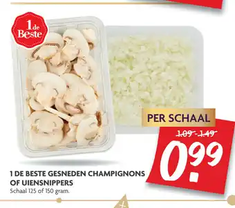 Dekamarkt Gesneden champignons of uiensnippers 125/150g aanbieding