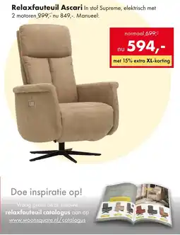 Woonsquare Relaxfauteuil Ascari aanbieding