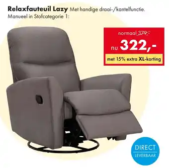 Woonsquare Relaxfauteuil Lazy aanbieding