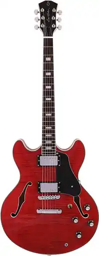 Bol.com Elektrische gitaar Sire Guitars H7/STR Archtop Transparant Rood Larry Carlton aanbieding