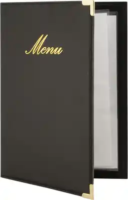 Amazon Securit Classic lederlook A5 menukaart incl. 1 dubbele inzet voor menu's (voor 4 pagina's A5) aanbieding