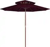 Praxis vidaXL Tuinparasol - Houten - 270 x 256 cm - Bordeauxrood aanbieding