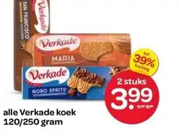 Spar alle Verkade koek 120/250 gram aanbieding