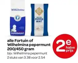 Spar alle Fortuin of Wilhelmina pepermunt 200/450 gram aanbieding