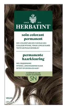 De Online Drogist Herbatint Permanente Haarkleuring 5N Licht Kastanje aanbieding