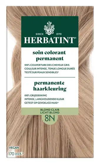 De Online Drogist Herbatint Permanente Haarkleuring 8N Licht-Blond aanbieding