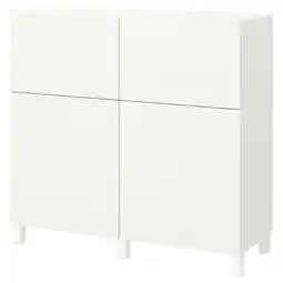 IKEA BestÅ Opbergcombi met deuren/lades, wit/lappviken/stubbarp wit, 120x42x112 cm aanbieding