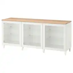 IKEA BestÅ Opberger met deuren, wit/ostvik/kabbarp wit helder glas, 180x42x76 cm aanbieding