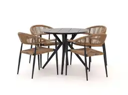 Kees Smit Manifesto Belpasso/Sora ø 90cm dining tuinset 5-delig stapelbaar aanbieding