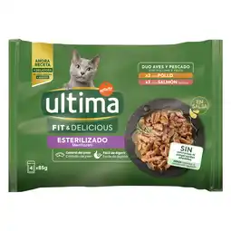 Zooplus 86 + 10 gratis! 96 x 85 g Ultima Cat - Sterilized: Kip en Zalm aanbieding