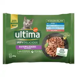 Zooplus 86 + 10 gratis! 96 x 85 g Ultima Cat - Sterilized: Vis (Zalm, Forel, Tonijn, Oceaanvis) aanbieding